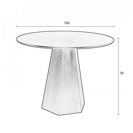 Table ronde noire design 100cm Zuiver - Pilar 