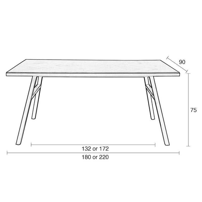 Table noire plateau motif chevron - Seth 