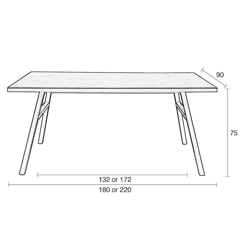 Table noire plateau motif chevron - Seth 