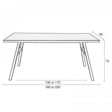 Table noire plateau motif chevron - Seth 