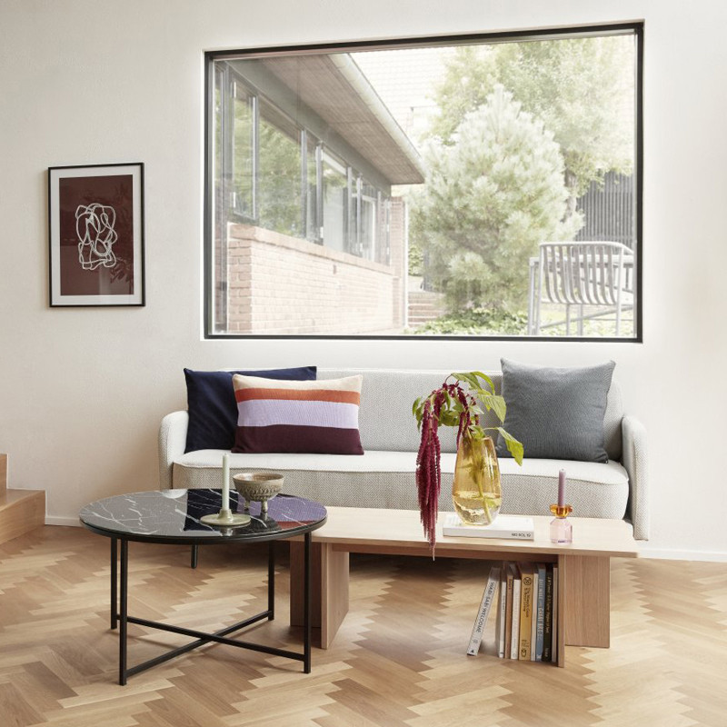 Table basse rectangulaire bois naturel design Hubsch - Sine
