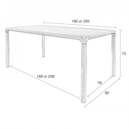 Table à manger contemporaine placage noyer - Storm 