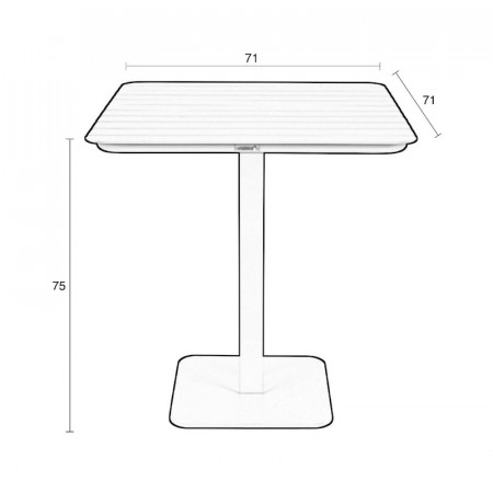 Table bistrot aluminium vert kaki - Vondel 