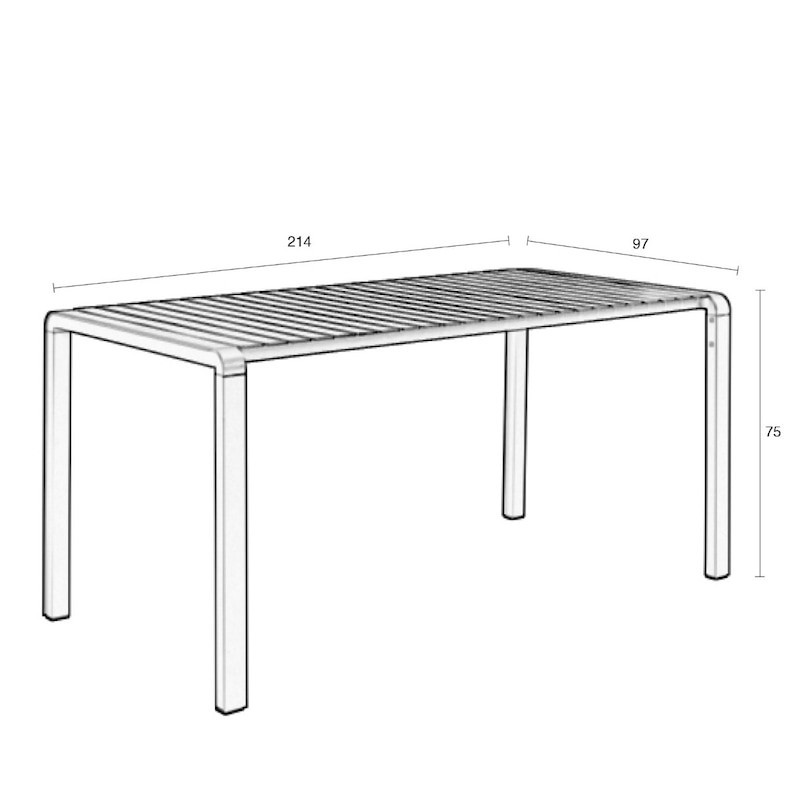 Table de jardin métal noir design - Vondel 