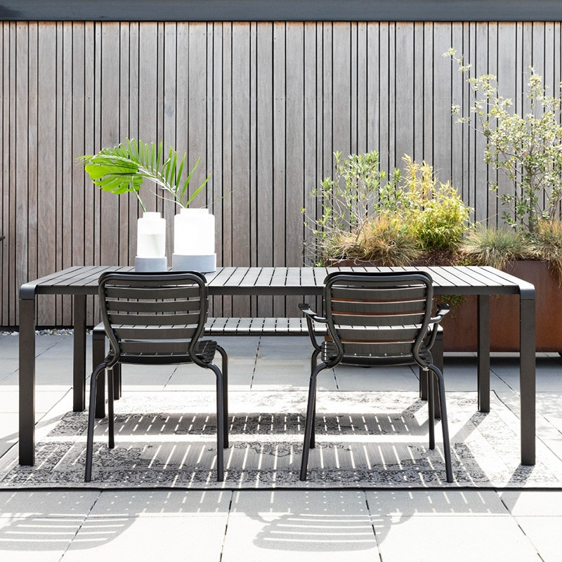 Table de jardin métal noir design - Vondel 