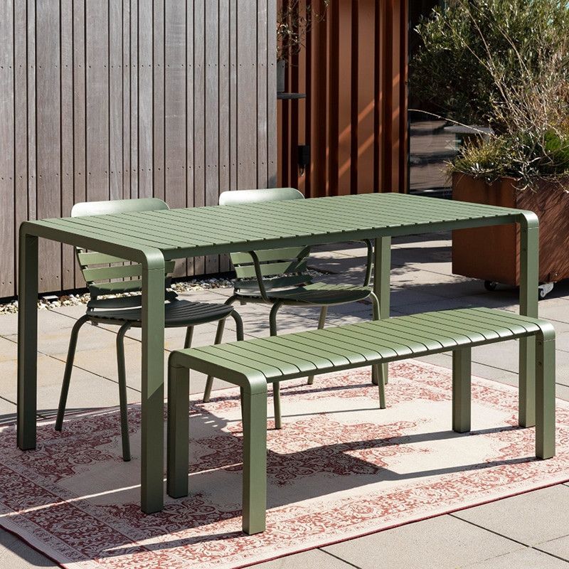Table extérieur en métal vert kaki - Vondel