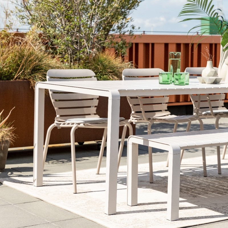 Table extérieur aluminium blanc design Vondel Zuiver