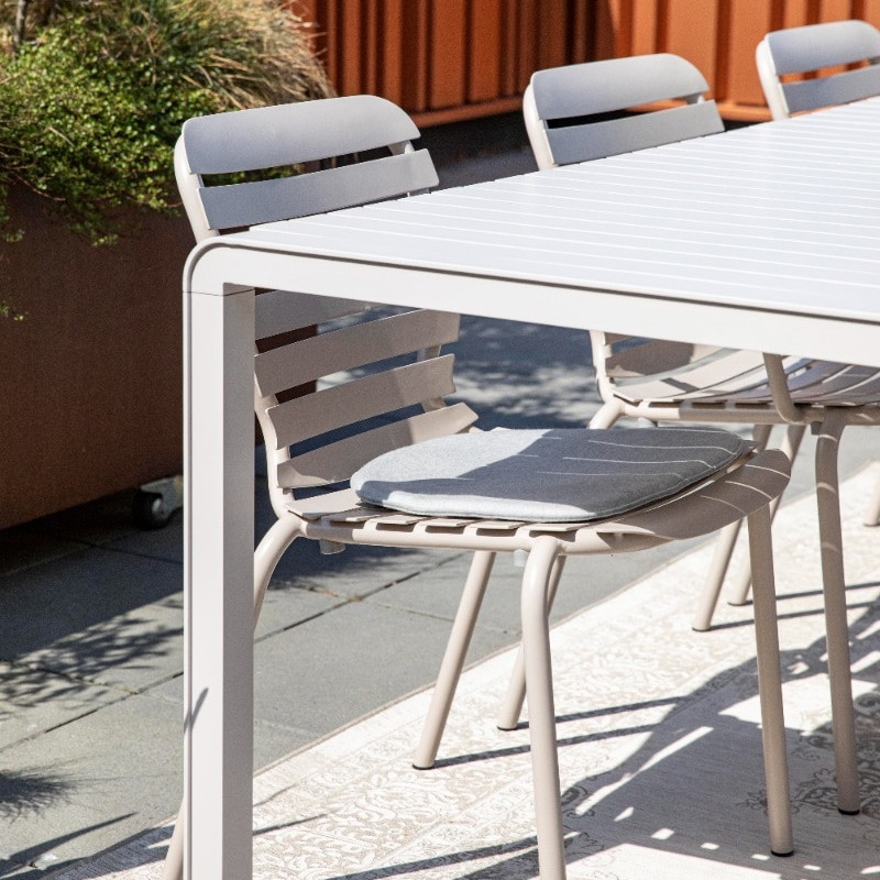 Table de jardin aluminium blanc design - Vondel 