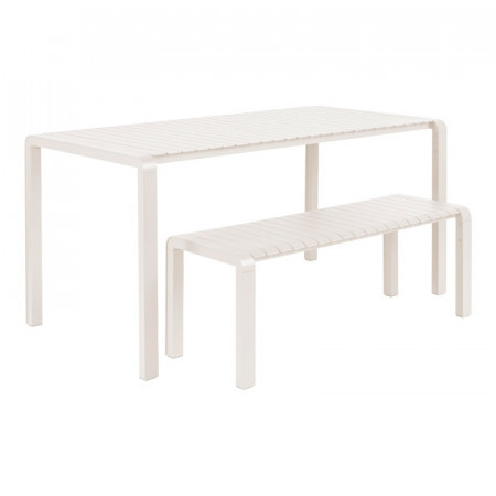 Table de jardin aluminium blanc design - Vondel 