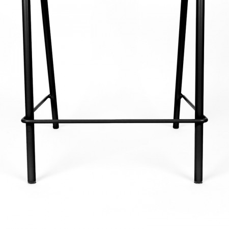 Tabouret de bar design vintage cannage et métal noir - Jort 