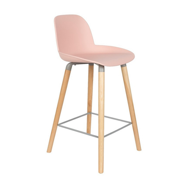 Tabouret de bar scandinave rose Zuiver Albert