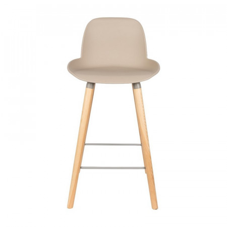 Tabouret de bar scandinave taupe - Albert 