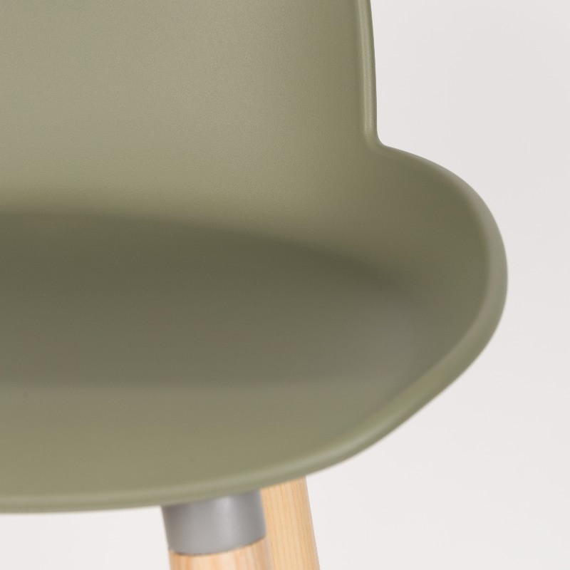 Tabouret de bar scandinave vert kaki - Albert 