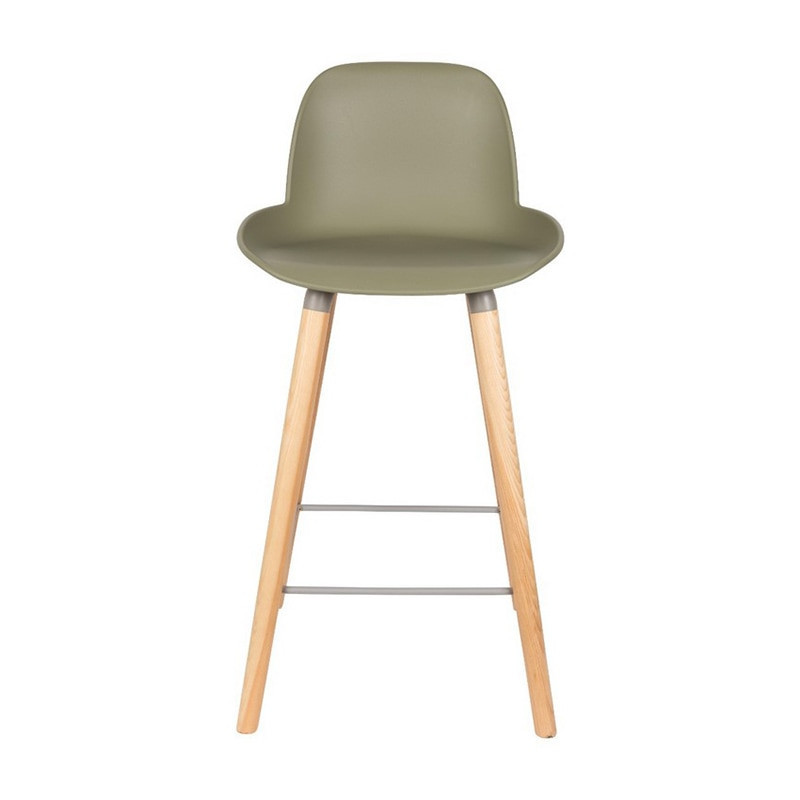 Tabouret de bar scandinave vert kaki - Albert 