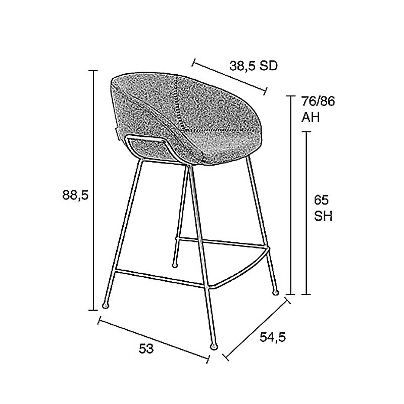 Tabouret de bar simili cuir noir design - Feston 