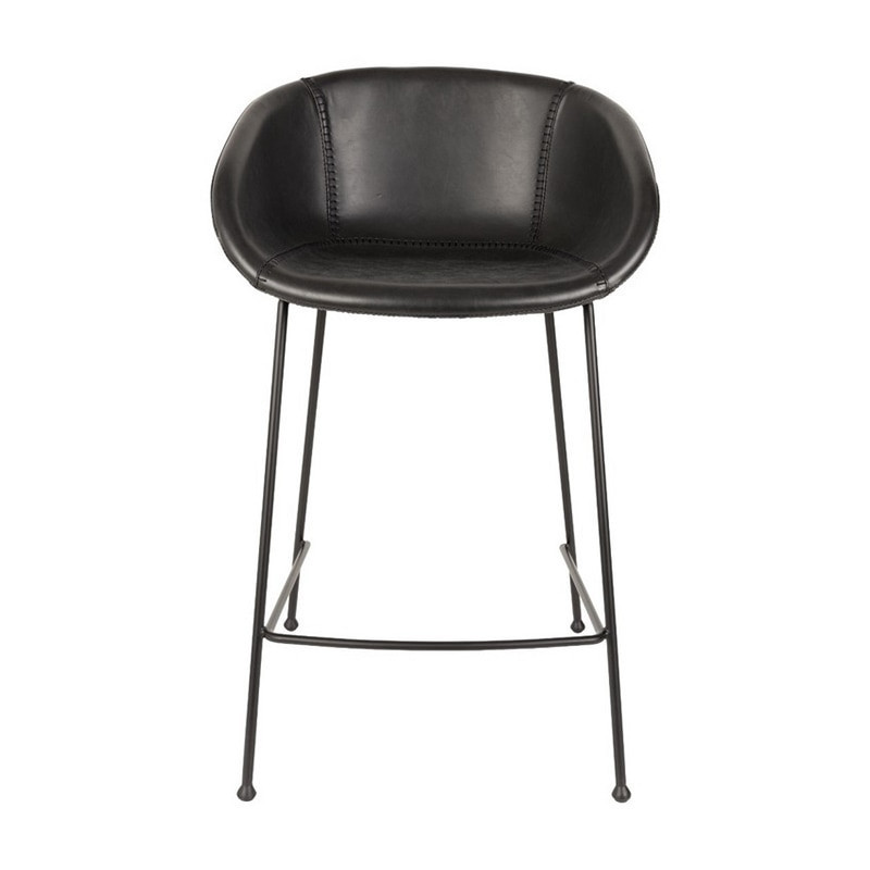 Tabouret de bar design simili cuir noir Feston