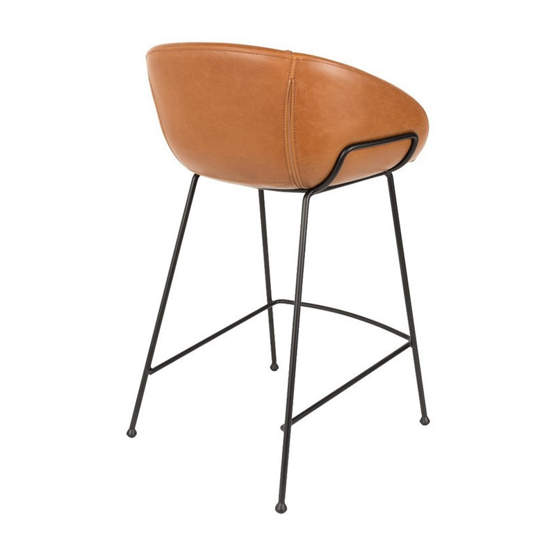 Tabouret de bar simili cuir marron design - Feston 