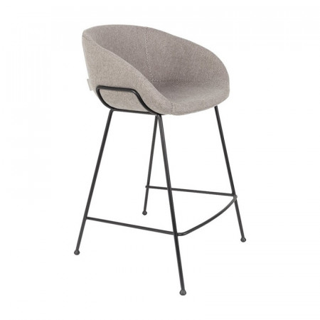 Tabouret de bar design gris confortable Feston Zuiver