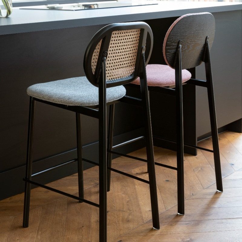 Tabouret de bar rose design en tissu Spike Zuiver Tabouret de bar rose design en tissu Spike Zuiver