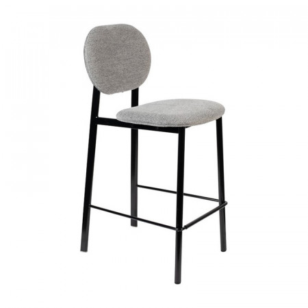Tabouret de bar gris et pieds métal noir Spike Zuiver