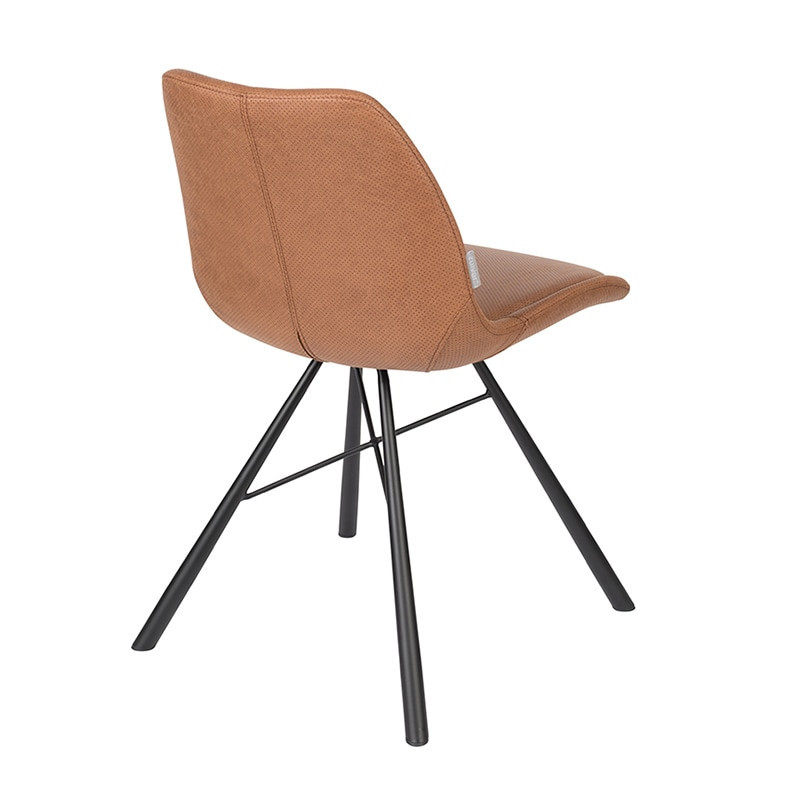 Chaise simili cuir marron design - Brent air 