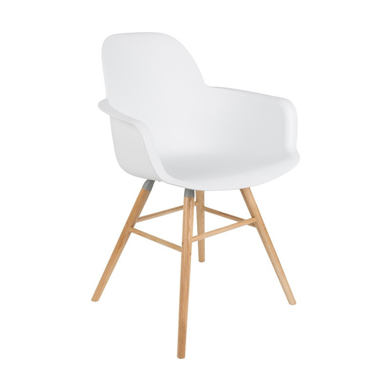 Chaise scandinave avec accoudoirs blanche Albert Zuiver