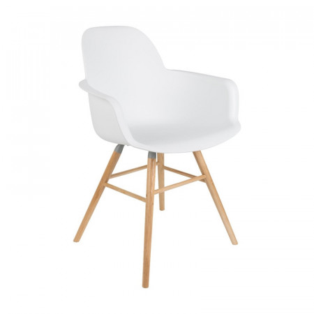 Chaise scandinave avec accoudoirs blanche Albert Zuiver