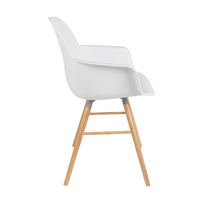 Chaise scandinave avec accoudoirs blanche - Albert 