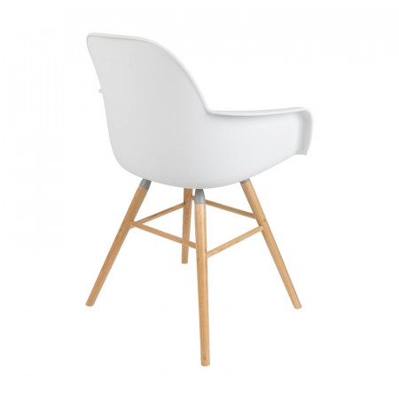 Chaise scandinave avec accoudoirs blanche - Albert 