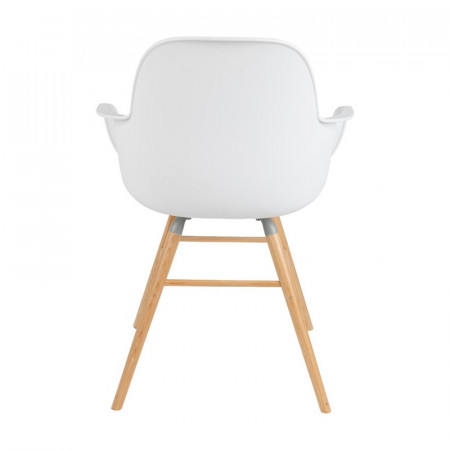 Chaise scandinave avec accoudoirs blanche - Albert 