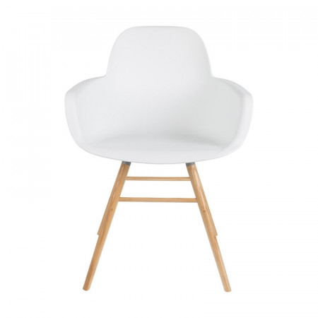 Chaise scandinave avec accoudoirs blanche - Albert 