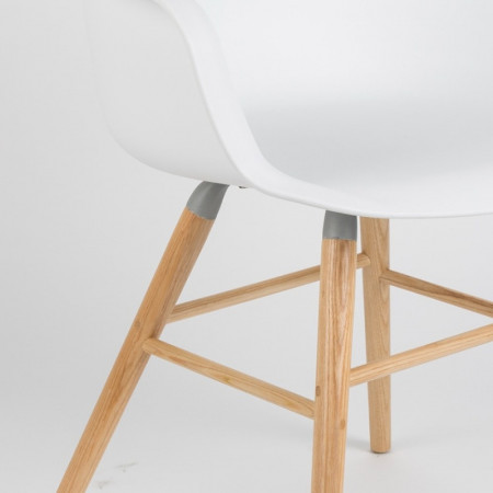 Chaise scandinave avec accoudoirs blanche - Albert 