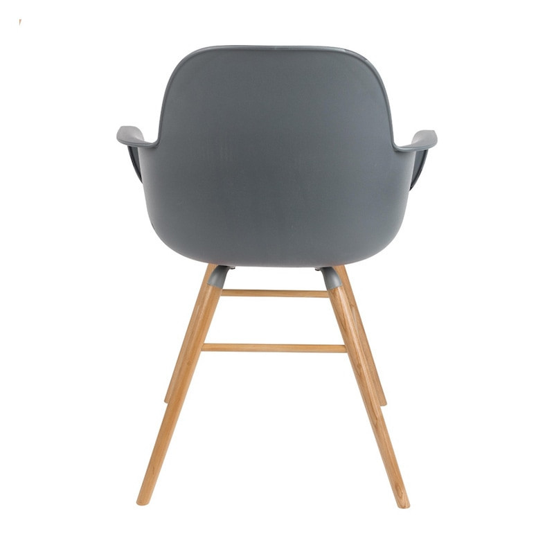 Chaise scandinave avec accoudoirs gris anthracite - Albert 