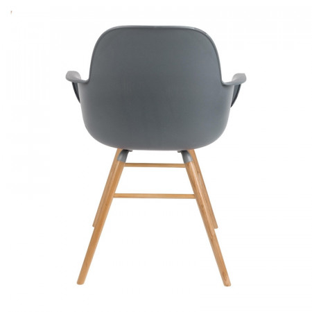 Chaise scandinave avec accoudoirs gris anthracite - Albert 