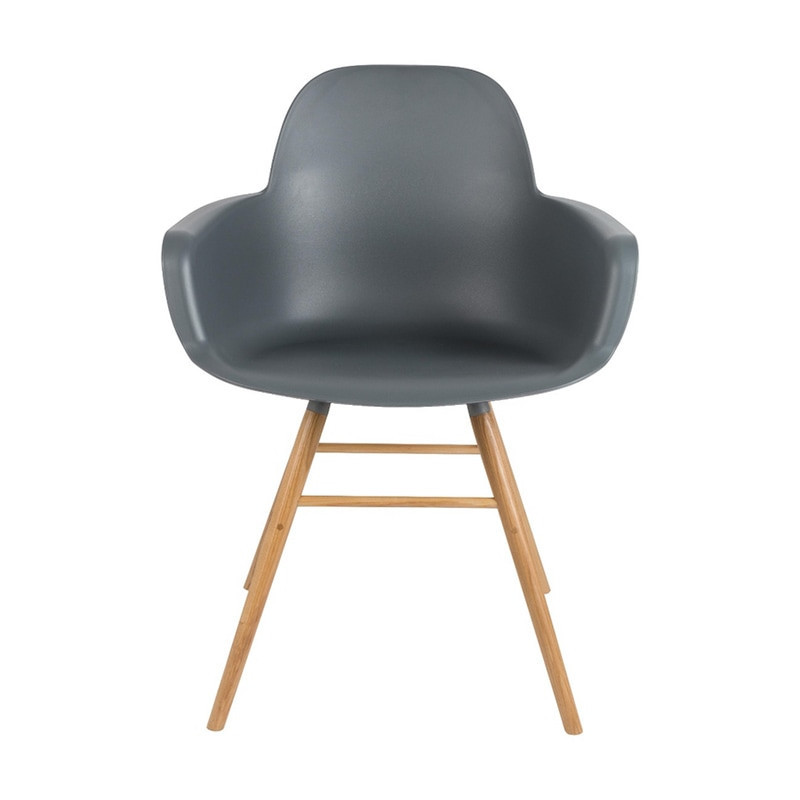 Chaise scandinave avec accoudoirs gris anthracite - Albert 