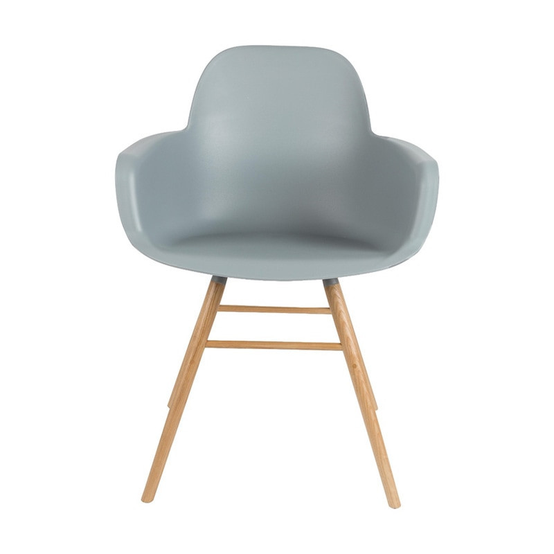 Chaise scandinave avec accoudoirs gris clair Albert Zuiver