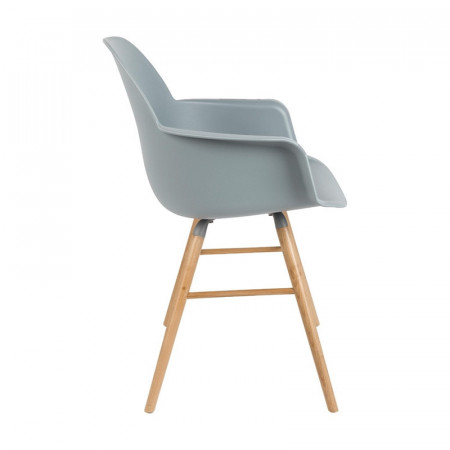 Chaise scandinave avec accoudoirs gris clair - Albert 