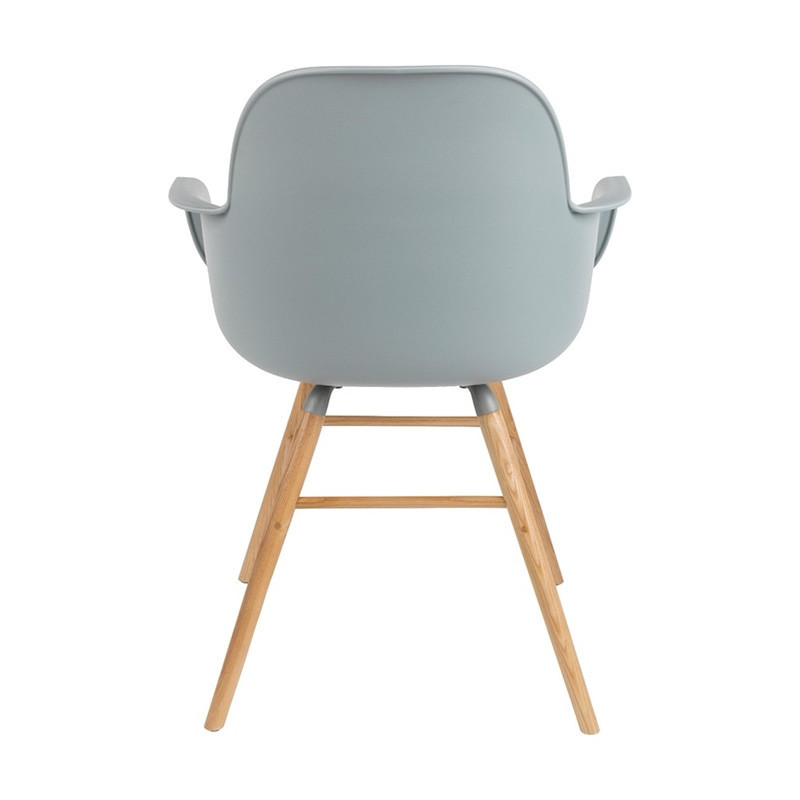 Chaise scandinave avec accoudoirs gris clair - Albert 