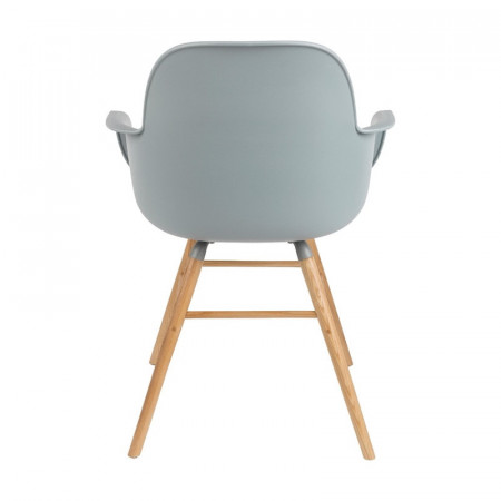 Chaise scandinave avec accoudoirs gris clair - Albert 