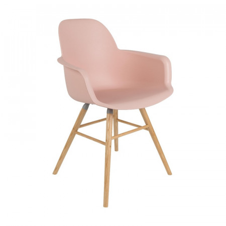 Chaise rose scandinave avec accoudoirs Albert Zuiver