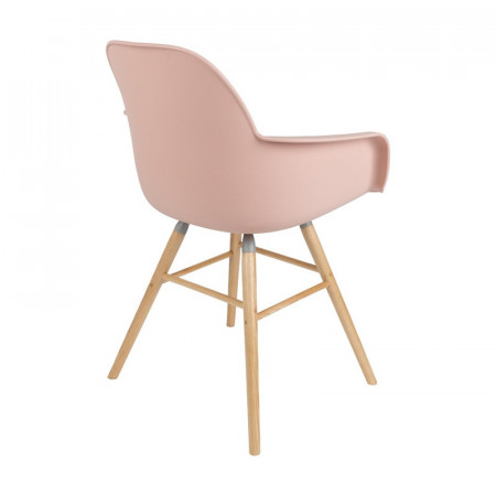 Chaise scandinave avec accoudoirs rose - Albert 