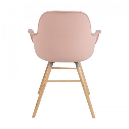 Chaise scandinave avec accoudoirs rose - Albert 