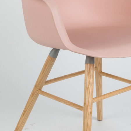 Chaise scandinave avec accoudoirs rose - Albert 