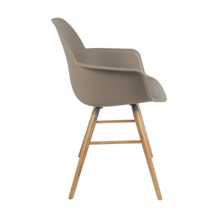 Chaise scandinave avec accoudoirs taupe - Albert 