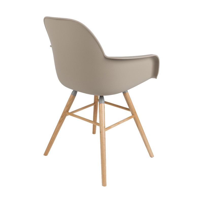 Chaise scandinave avec accoudoirs taupe - Albert 