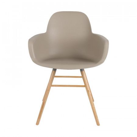 Chaise scandinave avec accoudoirs taupe - Albert 