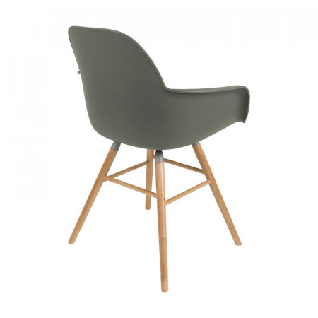 Chaise scandinave avec accoudoirs vert kaki - Albert 