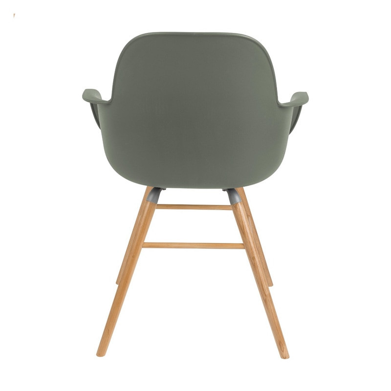 Chaise scandinave avec accoudoirs vert kaki - Albert 