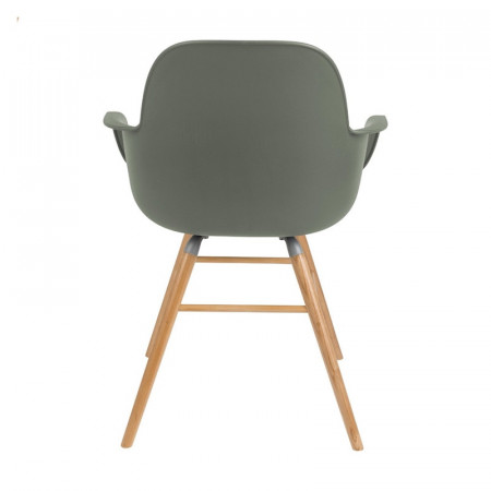 Chaise scandinave avec accoudoirs vert kaki - Albert 