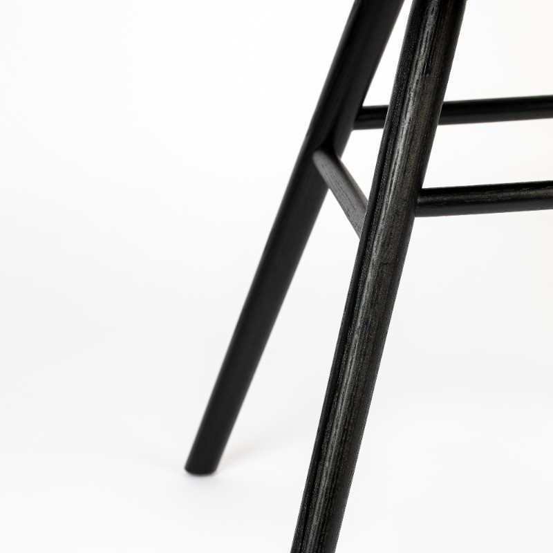 Chaise avec accoudoirs scandinave noir et pieds noirs - Albert 